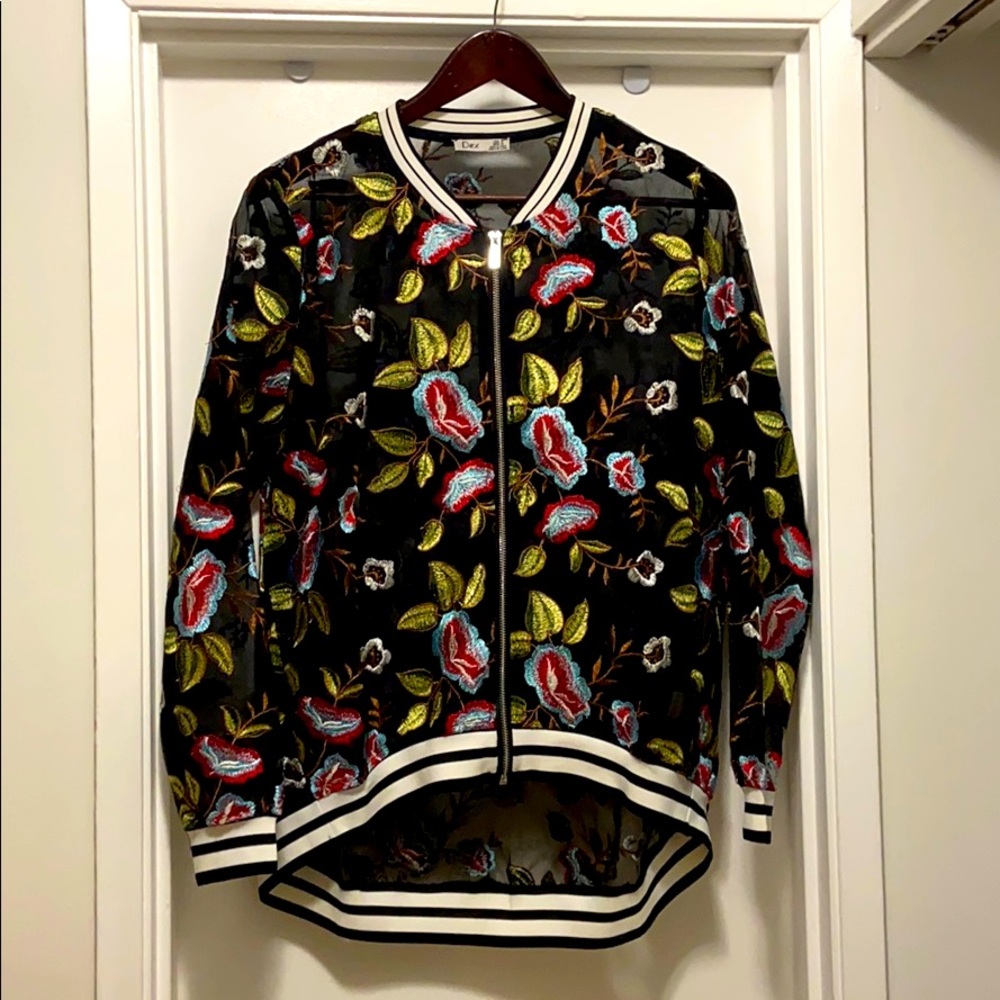 DEX - Flower Power Shear Embroidered Jacket